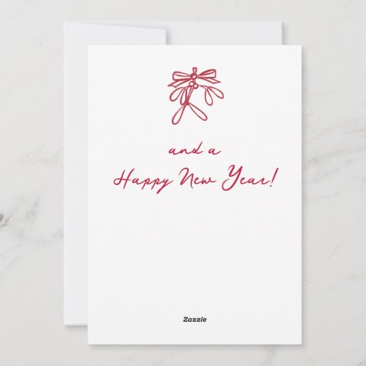 Hand getrokken rode kerst Kaart (Achterkant)