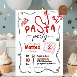 Hand getrokken rode pasta partij verjaardag kaart<br><div class="desc">Hand getrokken Rode Pasta Party Verjaardag,  Rode Pasta Verjaardag Party Uitnodiging,  Hand getrokken Italiaanse Chef Pasta Verjaardag,  Rode Pasta Party Verjaardag uitnodiging</div>