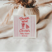 Hand getrokken rode pizza speciale levering douche bedankjes labels