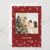 Hand getrokken rode vrolijke kerstfoto feestdagenkaart (Voorkant)