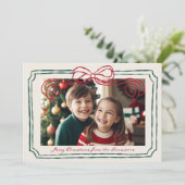 Hand getrokken rood en groene boog Lijst Feestdagenkaart (Staand voorkant)