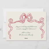 Hand getrokken rood en groene boog Lijst Feestdagenkaart (Achterkant)