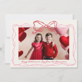 Hand getrokken rood en roze boog Lijst Valentijnsd Feestdagenkaart (Voorkant)