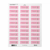 Hand getrokken rood roze groene linten boom Kerstm Etiket (Full Sheet)