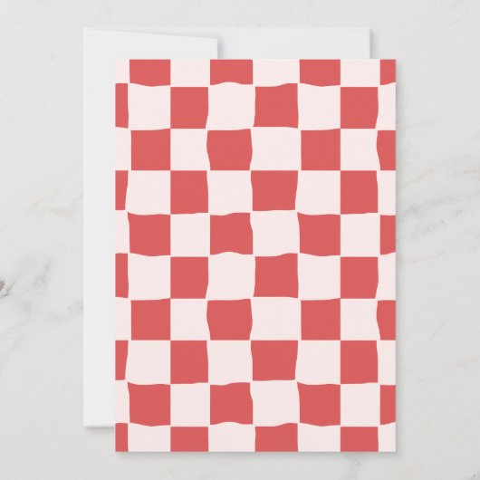 Hand getrokken rood roze kerstfeest kaart (Achterkant)