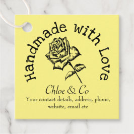 Hand getrokken Roos handgemaakt met liefde dank u Bedankjes Labels