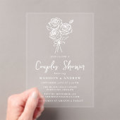 Hand-getrokken Rose Bouquet Couples Vrijgezellenfe Acryl Uitnodigingen (Insitu (Draagbaar))