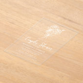 Hand-getrokken Rose Bouquet Couples Vrijgezellenfe Acryl Uitnodigingen (Laagn)