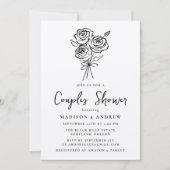 Hand-getrokken Rose Bouquet Couples Vrijgezellenfe Kaart (Voorkant)