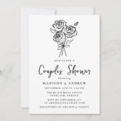 Hand-getrokken Rose Bouquet Couples Vrijgezellenfe Kaart (Voorkant)