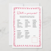 Hand getrokken roze Baby showers portemonnee spel  Kaart (Voorkant)