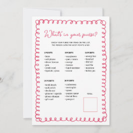 Hand getrokken roze Baby showers portemonnee spel  Kaart