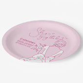 Hand getrokken roze boog bruiloft jurk Vrijgezelle Papieren Bordje (Gekanteld)