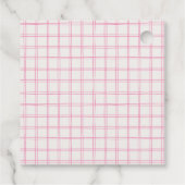 Hand getrokken Roze Bow Gingham Baby Meisje Douche Bedankjes Labels (Achterkant)