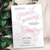 Hand getrokken Roze Bow Unieke Zakelijke Grote Ope Kaart