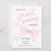 Hand getrokken Roze Bow Unieke Zakelijke Grote Ope Kaart (Voorkant)