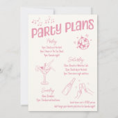 Hand getrokken Roze Disco 40e Verjaardagsfeestweek Kaart (Achterkant)