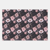 Hand-getrokken Roze en Gouden 3D Bloempatroon Inpakpapier Vel (Voorkant)