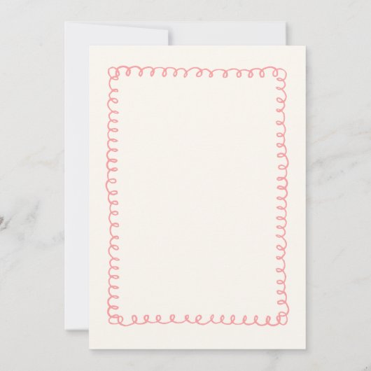 Hand getrokken Roze en Groen Frans Leuk Huwelijk Save The Date (Achterkant)