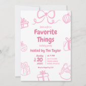 Hand getrokken roze favoriete dingen Exchange Part Kaart (Voorkant)