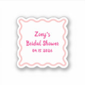 Hand getrokken roze golvende rand Vrijgezellenfees Sticker (Voorkant)