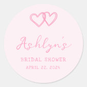 Hand getrokken roze hart Vrijgezellenfeest Sticker (Voorkant)