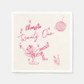 Hand getrokken roze kust Koe meisje 21ste verjaard Servet (Voorkant)