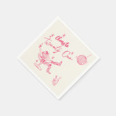 Hand getrokken roze kust Koe meisje 21ste verjaard Servet (Hoek)