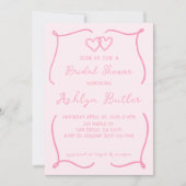 Hand getrokken roze Lijst bruids doucheuitnodiging Kaart (Voorkant)