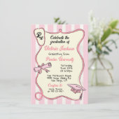 Hand getrokken roze medisch recept Afstuderen Kaart (Staand voorkant)