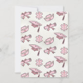 Hand getrokken roze medisch recept Afstuderen Kaart (Achterkant)