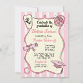 Hand getrokken Roze Medische Disco Ball Afstuderen Kaart (Voorkant)