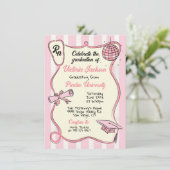 Hand getrokken Roze Medische RN Disco Ball Afstude Kaart (Staand voorkant)