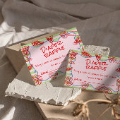 Hand getrokken Roze Pizza Ciao Baby Luier Raffle Informatiekaartje