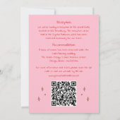 Hand getrokken Roze Retro Whimsical QR Code Bruilo Kaart (Achterkant)