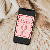 Hand getrokken roze rode Whimsy Doodle Thanksgivin Feestdagenkaart