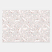 Hand-getrokken roze Wildflower Schets Patroon Eleg Inpakpapier Vel (Voorkant 2)