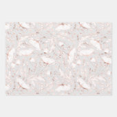 Hand-getrokken roze Wildflower Schets Patroon Eleg Inpakpapier Vel (Voorkant)