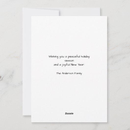 Hand getrokken rustieke open haard Noel Christmas Feestdagenkaart (Achterkant)