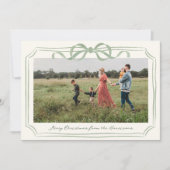 Hand getrokken Sage Green Bow Lijst Feestdagenkaart (Voorkant)