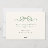Hand getrokken Sage Green Bow Lijst Feestdagenkaart (Achterkant)
