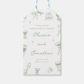 Hand getrokken Sage Green bruiloft Cadeaulabel (Voorkant)