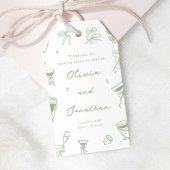 Hand getrokken Sage Green bruiloft Cadeaulabel
