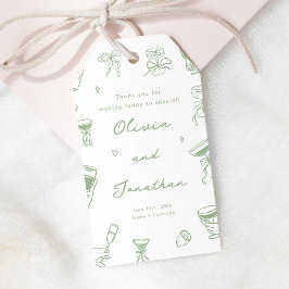 Hand getrokken Sage Green bruiloft Cadeaulabel