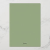 Hand getrokken Sage Green bruiloft Folie Uitnodiging (Achterkant)