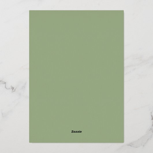 Hand getrokken Sage Green bruiloft Folie Uitnodiging (Achterkant)