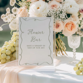 Hand getrokken Sage Green Lijst Bloembalk Poster