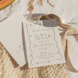 Hand getrokken salie bruids brunch kaart