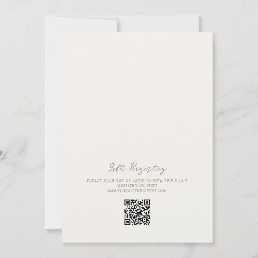 Hand getrokken salie bruids brunch kaart (Achterkant)