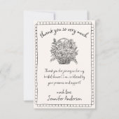 Hand getrokken Scallop Doodle Bloemenmand Bedankkaart (Voorkant)